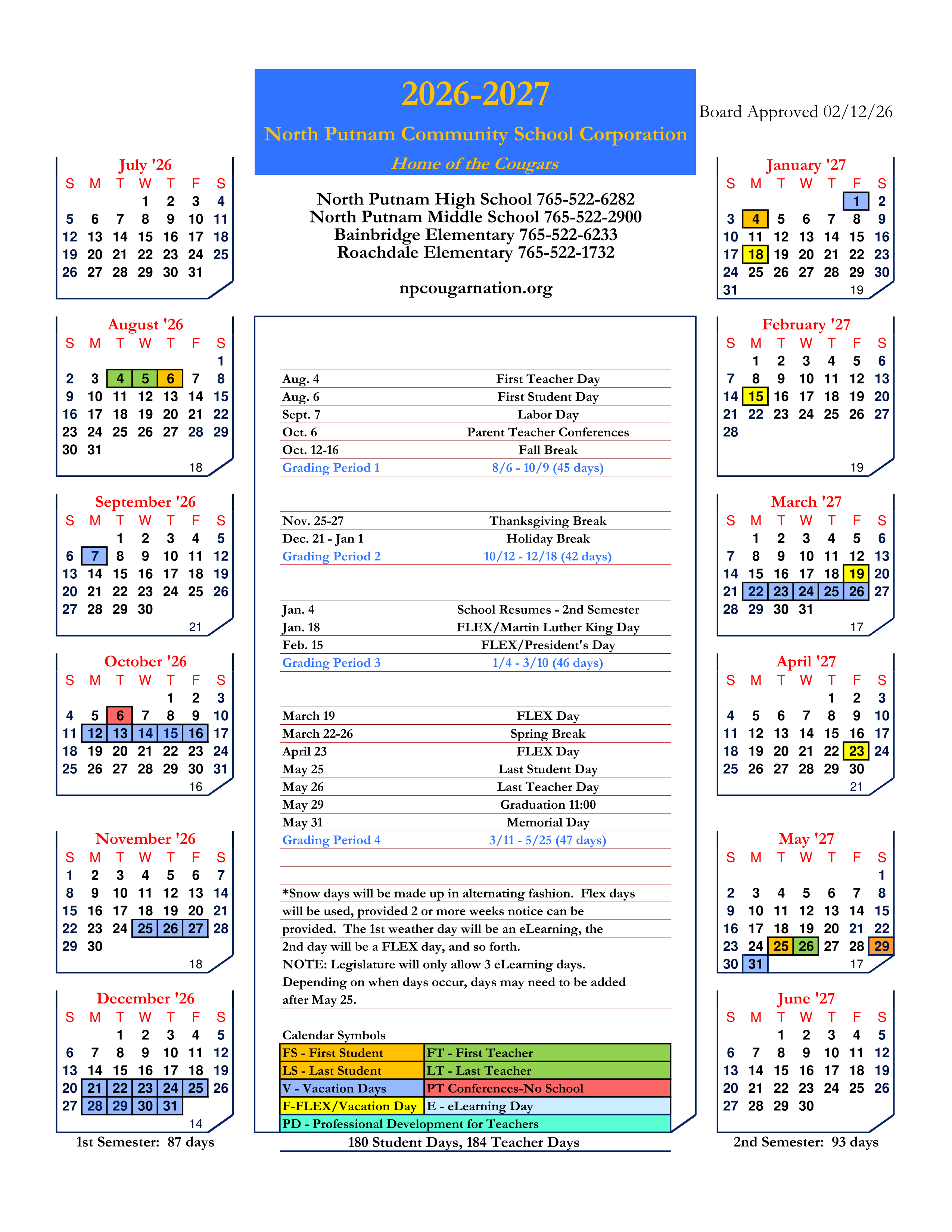 2026–2027 School Calendar (full size)